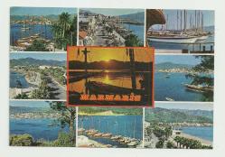 MARMARİS KONULU ÇOK PARÇALI ESKİ KARTPOSTAL...