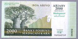 MADAGASKAR=2007  2000 Ariary   P-93  ÇİL'  Commemorative