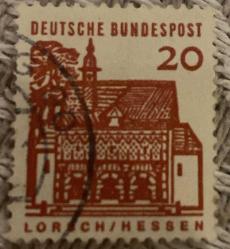 Almanya Pulu - Germany Stamp - Postadan Geçmiş Pul Filateli - DAMGALI - TARİHİ LORSCH MANASTIRI TEMALI PUL , 20 PARA - YABANCI PULLAR, NOSTALJİK DOĞUM GÜNÜ HEDİYESİ