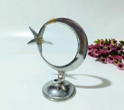 Eskilerden Türk Bayrağı Biblo - Gümüş Renkli Ay Yıldız Yıldız Dekor