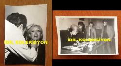 AYLA DİKMEN'İN ORİJİNAL 2'Lİ FOTOĞRAF SETİ - 18 x 12 cm ve 11 x 16 cm EBADINDA 2 ADET FOTOĞRAF - SİYAH & BEYAZ - 10 ŞUBAT 1969 TARİHİNDE AYLA DİKMEN'İN DİŞ MUAYENESİ OLUP BİR MUKAVELE İMZALADIĞI ANLARDA ÇEKİLMİŞ 2 FARKLI KARE
