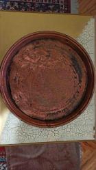 DEKORATİF İŞLEMELİ OTANTİK BAKIR TEPSİ