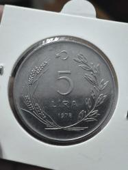5 LİRA 1978 ( BÜYÜK TİP) NADİR SENE