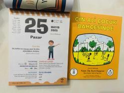 25 Mayıs 2025 hediyelik orijinal Fazilet Çocuk takvim yaprağı (Cin Ali kitabı hediyeli:)