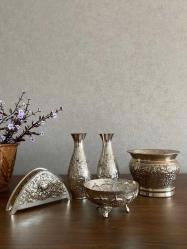 Vintage Dalgıç Gümüş Kaplama Peçetelik