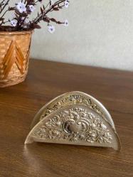 Vintage Dalgıç Gümüş Kaplama Peçetelik