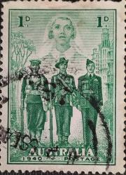 ASKERİ - 1940 YILI AVUSTURALYA Avustralya İmparatorluk Kuvvetleri  DAMGALI  ŞARNİYER İZLİ