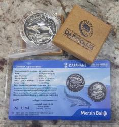 Mersin Balığı Türkiye'ye Özgü Balıklar Serisi (OKSİDE GÜMÜŞ) SERTİFİKALI