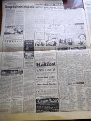 Hürriyet Gazetesi - 8 Ağustos 1960 - Sabıkların Sorgusu 20 Ağustos'ta Bitirilecek - Maden Asansörünün Teli Koptu Beş Ölü Var - Refik Koraltan'ın Oğlu Askere Alındı - Kıbrıs'ta Müfrit Rumlar Bozgunculuğa Hazırlanıyor - Fidel Castro 3 Saat 20 Dakika Konuştu - Elvis Presley de Harp Hazırlıyormuş - Tiyatroda Cinayet - Köylüleri Aydınlatma Faaliyeti Devam Ediyor - İsimsiz Kadın Aşk Ve His Romanı Yazan Theresa Drake Yazı Dizisi - Dedektif Nik'in Maceraları Çizgi Roman - Hürrem Sultan Yazan Feridun Fazıl Tülbentçi Yazı Dizisi - Sancılı Toprak Cezayir Yazı ve Resimler Tahsin Öztin Yazı Dizisi - Mukaddes Sır Aşk Ve Macera Romanı Çizen Faruk Geç - Fenerbahçe Dünkü Hazırlık Maçında Vefa'yı 3 1 Yendi - Beşiktaş Gül Kupası Yarışmalarında 1. Oldu - İstanbul Kürek Şampiyonluğunu Anadolu Hisarı Kazandı