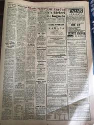 YENİ SABAH GAZETESİ 13 AĞUSTOS 1963 YIL :26 SAYI :8769--Nüfusun yüzde 71 i çiftçi ---Ehliyetsiz iki şoförden biri 9, diğeri 3 cana kıydı ---Posta soygununu için tam 350 ihbar yapıldı --Bir çete 2 Ağa yı dağa kaldırdı ,10 bin  lira fidye istiyor ---Tankerle çarpışan oto da 4 kişi yandı ---Kenya da kız babaları flört parası alıyor ---İstanbul dan Beyrut a iki tüccar denizden  otomobil ile gidecek ---Kan davası yüzünden  iki kişi öldürüldü ---Açık Hava da Yarasa : Siyavuşgil ---İtalyan okullarında dersler hipnotizma ile öğretilecek ---Güzeller için disiplin sıkı ---Batı Müziğinde Genç İstidat :Şükrü Yüzbaşıoğlu ---Balkan Güreş Şampiyonası Yarın M.Paşa da başlıyor --Gürkan Çevik 400 de 47.6 ile Türkiye rekoru kırdı ---Beşiktaş ,Aldo yu bir daha deneyecek ---3. Voleybol Turnuvasını Şampiyonlukla Kapattık ---Galatasaray Beykoz 'u Beşiktaş da B.Spor u aynı  skorla yendi :1-0--Tenis Milli Takımımız Sonuncu Oldu --Fenerbahçe Bursa da berabere kaldı --250 bin liralık eroin ele geçti ---