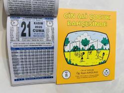 21 Kasım 2025 hediyelik orijinal Türkiye takvim yaprağı (Cin Ali kitabı hediyeli:)