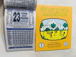 23 Kasım 2025 hediyelik orijinal Türkiye takvim yaprağı (Cin Ali kitabı hediyeli:)