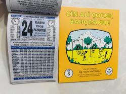 24 Kasım 2025 hediyelik orijinal Türkiye takvim yaprağı (Cin Ali kitabı hediyeli:)