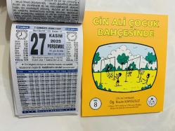 27 Kasım 2025 hediyelik orijinal Türkiye takvim yaprağı (Cin Ali kitabı hediyeli:)