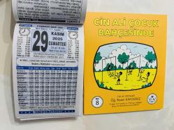 29 Kasım 2025 hediyelik orijinal Türkiye takvim yaprağı (Cin Ali kitabı hediyeli:)