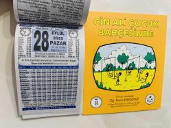 28 Eylül 2025 hediyelik orijinal Türkiye takvim yaprağı (Cin Ali kitabı hediyeli:)