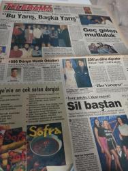 SABAH MELODİ GAZETESİ VE SABAH TELERAMA GAZETESİ KADINLARA ÖZEL - 1 Haziran 1996 -Karikatürler-Walt Disney/Boncuk-Mort Walker-Dick Browne/Bizim Aile-Tom Armstrong/Marvin-Graham Allen-John Dodd/Kral Kedi-Süleyman Turan/Dön Artık-Astroloji-Bülent Kısa-Klinik-Meltem Pusat-Telerama Programı-Sabah Filmleri-Öğlen Filmleri-Akşam Filmleri-Erdoğan Sevgin-kadınların kalçaları-erkeklerin mideleri-balıklı Rum hastanesi-mansur beyazyürek-marmara oteli-savaş ay-komiser Ali ayyıldız-pamukkale-şerif ercan-melih kibar-harun kolçaklısı çizgi Coşkun demir-arkadaşımın aşkısın-zayıflamak-müzik-çelik-mahallenin muhtarları-süper baba-çiçek taksi-hülya avşar-yıldız tilbe-burhan çaçan-ebru yaşar-orcan karar-uzaklar-necati zincirkıran-zuhal atasoy-iller yarışıyor-korcan karar-boran kaya-tuğba Gürdal-Türk sineması-erol Evgin show-saklambaç-her şeye rağmen-çapkın baba-sadri alışık-pembe mutlu-temel gürsu-orhan gencebay-müjde ar-tarık akan-müthiş ikili-baş belası-dehşet treni-dağların aslanı-kızgın damdaki kedi