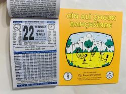 22 Temmuz 2025 hediyelik orijinal Türkiye takvim yaprağı (Cin Ali kitabı hediyeli:)