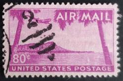 +++ AMERİKA HAWAII HAVA POSTASI   1952  80c    B - DAMGALI
