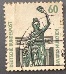 Almanya Pulu - Germany Stamp - Postadan Geçmiş Pul Filateli - 24 MAYIS 1988 DAMGALI - BAVYERA HEYKELİ TEMALI PUL, 60 PARA - YABANCI PULLAR-NOSTALJİK DOĞUM GÜNÜ HEDİYESİ