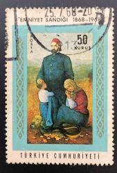 Türk Pulu - Turkish Stamp -  Postadan Geçmiş Pul Filateli - 25 TEMMUZ 1968 DAMGALI - EMNİYET SANDIĞI 1868 - 1968 TEMALI PUL , 50 KURUŞ - Türkiye Cumhuriyeti - NOSTALJİK DOĞUM GÜNÜ HEDİYESİ