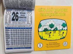 26 Nisan 2025 hediyelik orijinal Türkiye takvim yaprağı (Cin Ali kitabı hediyeli:)
