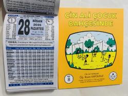 28 Nisan 2025 hediyelik orijinal Türkiye takvim yaprağı (Cin Ali kitabı hediyeli:)