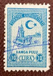 Türk Pulu - Turkish Stamp - Postadan Geçmiş Pul Filateli - KIZ KULESİ TEMALI PUL , 10 LİRA - Türkiye Cumhuriyeti - NOSTALJİK DOĞUM GÜNÜ HEDİYESİ