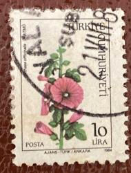 Türk Pulu - Turkish Stamp - Postadan Geçmiş Pul Filateli - DAMGALI - HATMİ ÇİÇEĞİ TEMALI PUL, 10 LİRA - Türkiye Cumhuriyeti - NOSTALJİK DOĞUM GÜNÜ HEDİYESİ