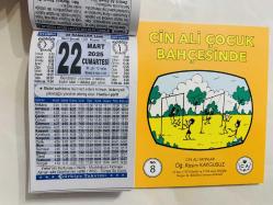 22 Mart 2025 hediyelik orijinal Türkiye takvim yaprağı (Cin Ali kitabı hediyeli:)
