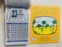 23 Mart 2025 hediyelik orijinal Türkiye takvim yaprağı (Cin Ali kitabı hediyeli:)
