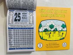 25 Mart 2025 hediyelik orijinal Türkiye takvim yaprağı (Cin Ali kitabı hediyeli:)