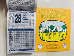 28 Mart 2025 hediyelik orijinal Türkiye takvim yaprağı (Cin Ali kitabı hediyeli:)