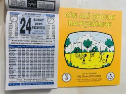 24 Şubat 2025 hediyelik orijinal Türkiye takvim yaprağı (Cin Ali kitabı hediyeli:)