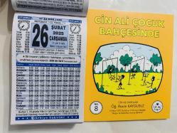 26 Şubat 2025 hediyelik orijinal Türkiye takvim yaprağı (Cin Ali kitabı hediyeli:)