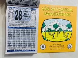 28 Şubat 2025 hediyelik orijinal Türkiye takvim yaprağı (Cin Ali kitabı hediyeli:)