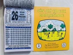 26 Ocak 2025 hediyelik orijinal Türkiye takvim yaprağı (Cin Ali kitabı hediyeli:)