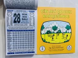 28 Ocak 2025 hediyelik orijinal Türkiye takvim yaprağı (Cin Ali kitabı hediyeli:)