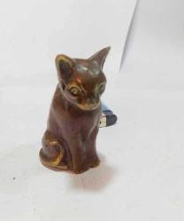 P48----BRONZ DÖKÜM KEDİ HEYKELİ -BİBLO--8,5 CM