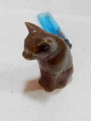 P48----BRONZ DÖKÜM KEDİ HEYKELİ -BİBLO--8,5 CM
