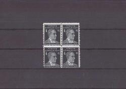 1933-1940 İkinci Atatürk Serisi Posta Pulları 1289 Nolu 4'lü Blok Valör Mnh Pul -V170