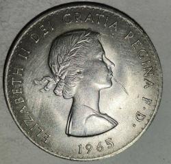 İNGİLTERE 1965 25 PENCE HATIRA Winston Churchill Anıtı KORUMA KAPSULUNDE