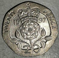 İNGİLTERE  1997   20  PENCE