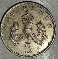 İNGİLTERE  1975  5 PENCE