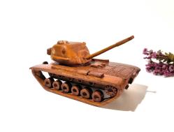 LOT.3 » Tank Biblosu - Ahşap Oyuncak Tank - Kitaplık Dekoru - Kitap Ağırlığı - Sanatsal Tasarım Biblo