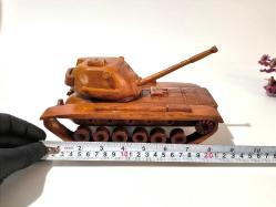 Tank Biblosu - Ahşap Oyuncak Tank - Kitaplık Dekoru - Kitap Ağırlığı - Sanatsal Tasarım Biblo
