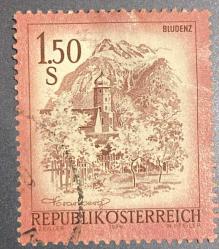 Avusturya Pulu - Österreich Austria Stamp - Postadan Geçmiş Pul Filateli - Damgalı - BLUDENZ ŞEHRİ TEMALI PUL, 1.50 PARA - YABANCI PULLAR - NOSTALJİK DOĞUM GÜNÜ HEDİYESİ