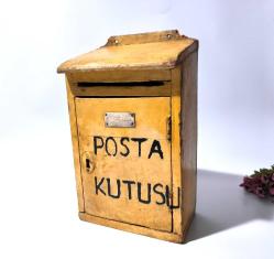 Posta Kutusu - Antika Ahşap Posta Kutusu - Ev Cafe Dekoru