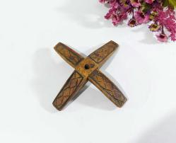 Antika - Antika Kirman - Ahşap Yün Eğirme Aleti - Kirman Ucu İp Eğirme Aleti - Eski İşlemeli Kirman - kitantik - kitaLog