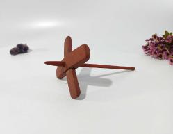 Antika Kirman - Kanatlı Ahşap Yün Eğirme Aleti - İp Eğirme Aleti - Eski Kirman - Bordo